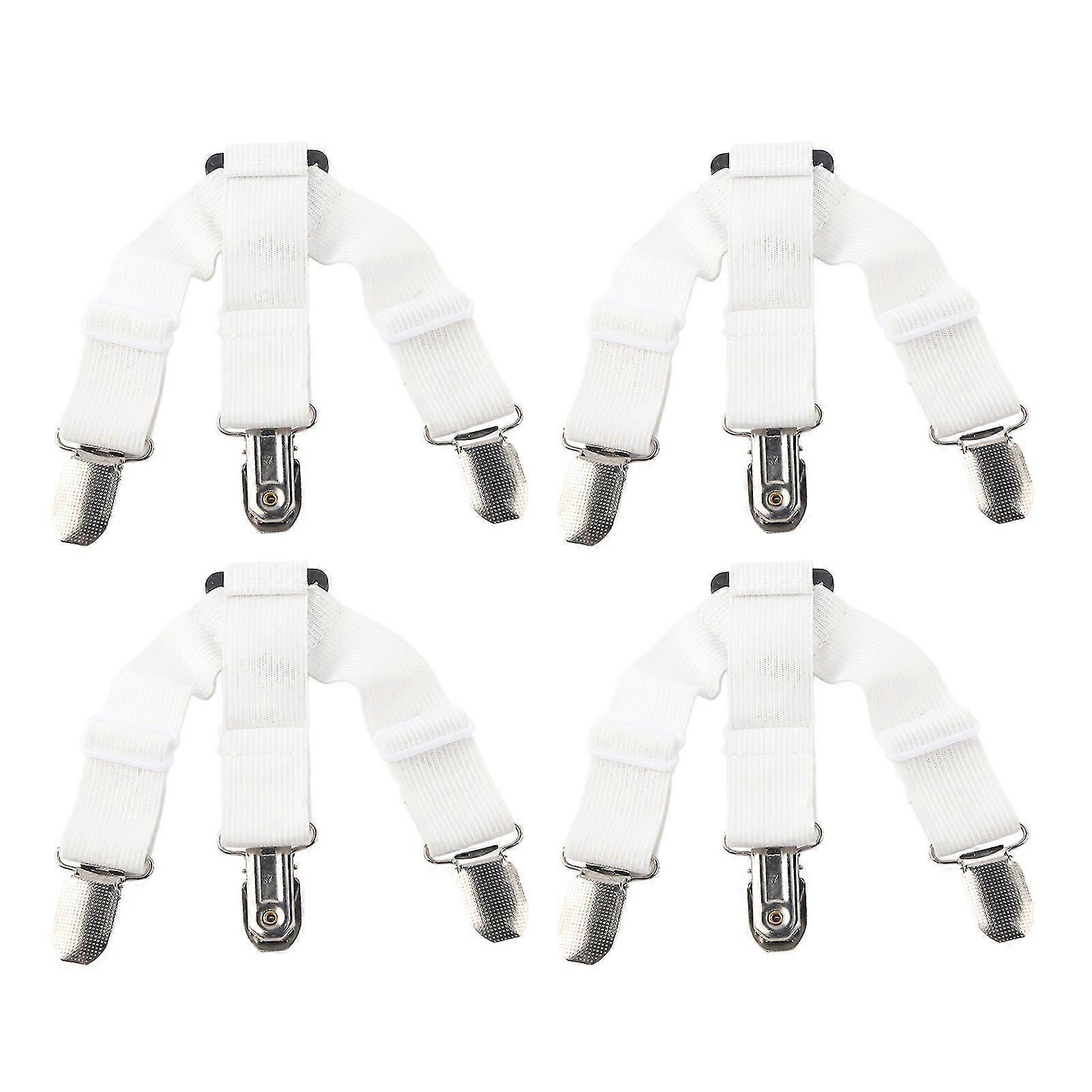 White Elastic Straps for Securing Mattress Covers and Blankets