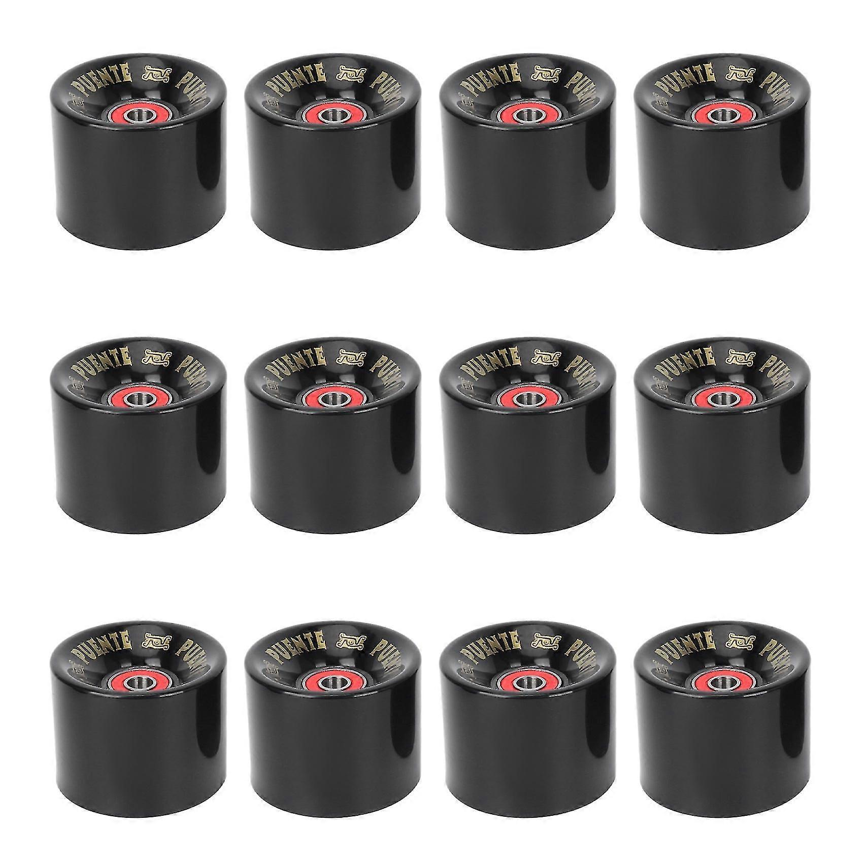 Puente 12pcsクルーザースケートボードホイールPuホイールロングボードクルーザーホイールAbec-9ベアリング付き