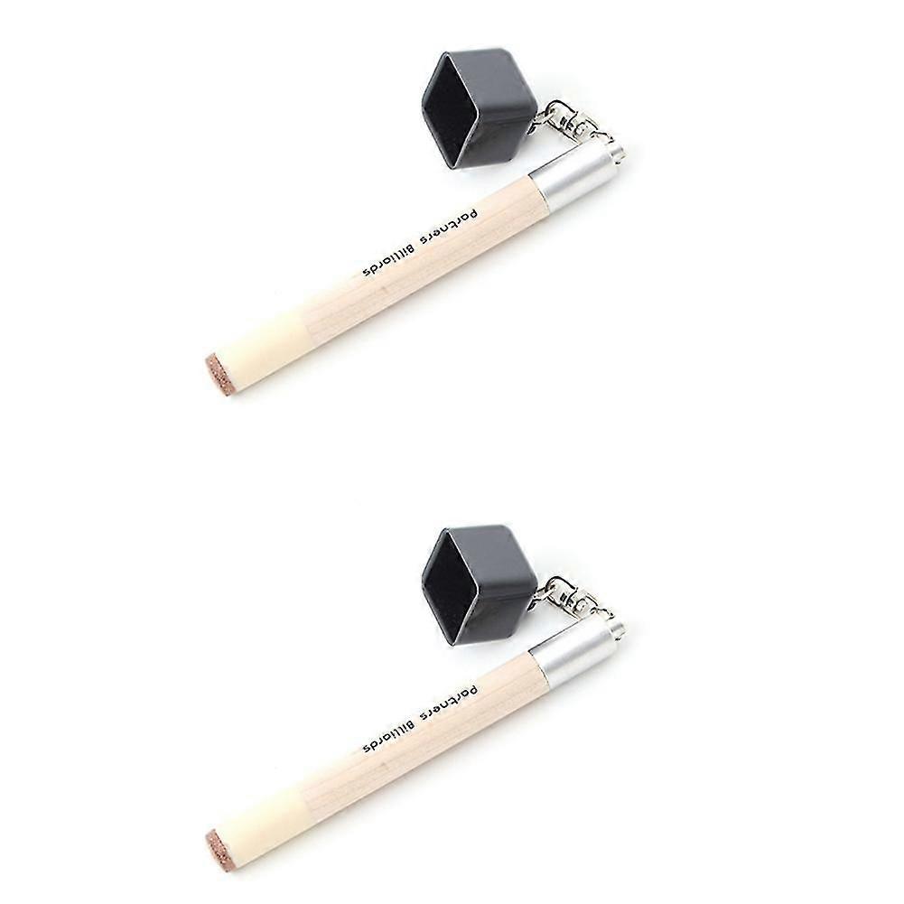 2x 2 en 1 Pocket Chalk Holder Prep Stick Billiard Snooker Pool Cue Tip Pricker Tool