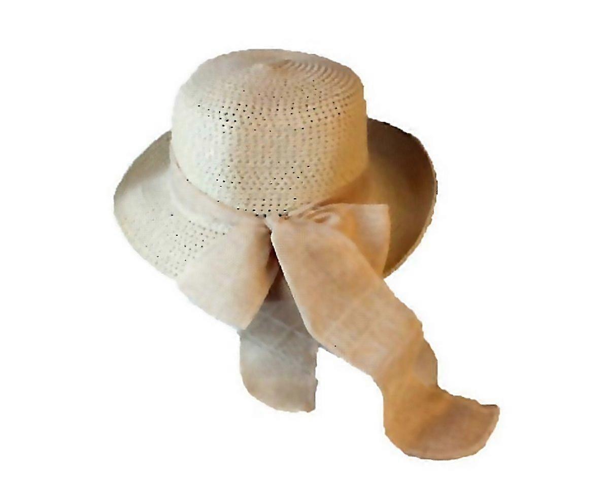 For Straw Hat Female Eaves Folding Wide Brim Floppy Sun Hat Foldable Adjustable