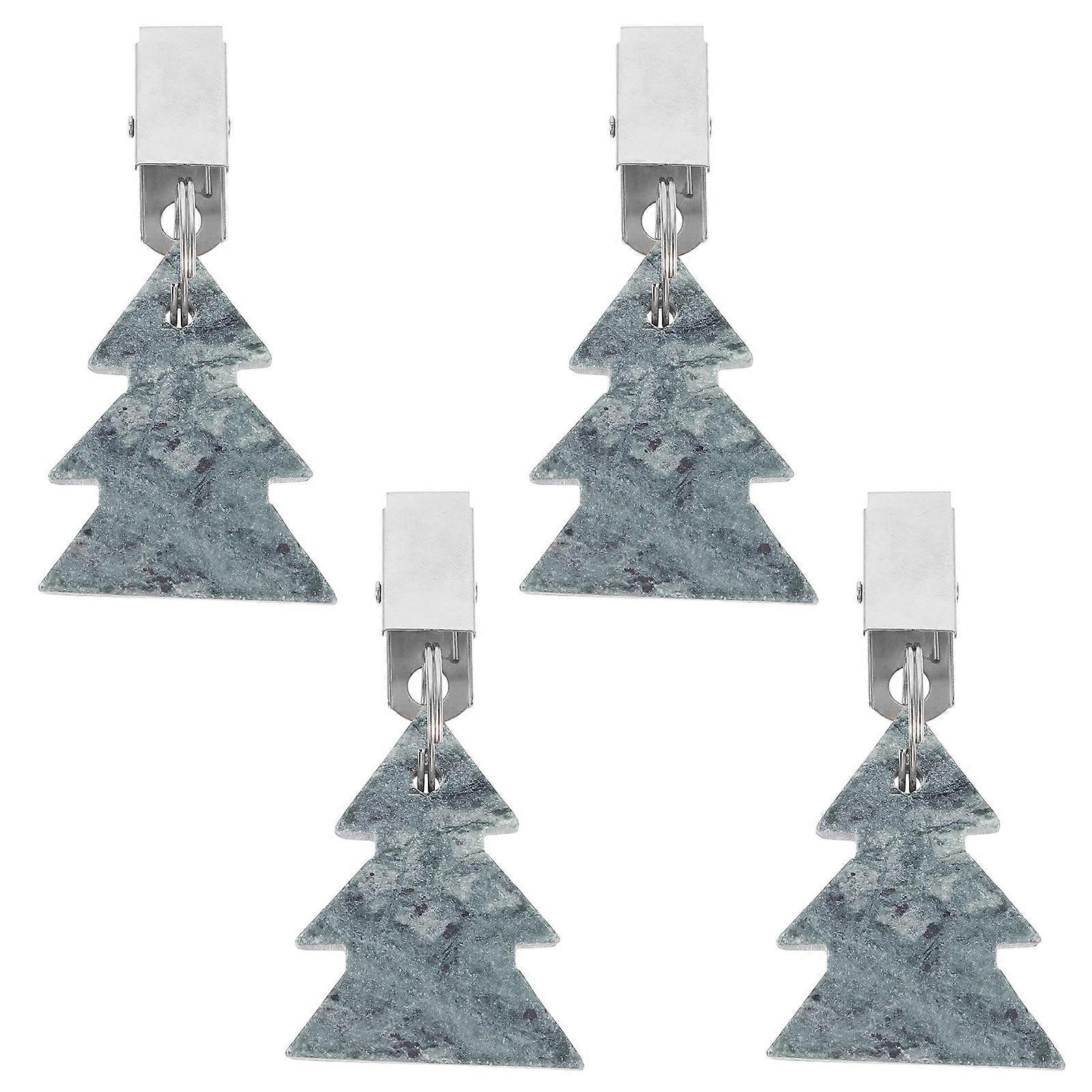 4pcs Tablecloth Clip For Outdoor Table Xmas Tree Shape Picnic Table Clip Clamp