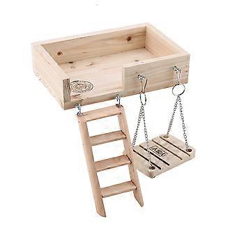 3 Pcs Hamster En Bois Rampant Échelle Drôle Balançoire Plate-Forme Jouets Ensemble pour Petit Animal De Compagnie