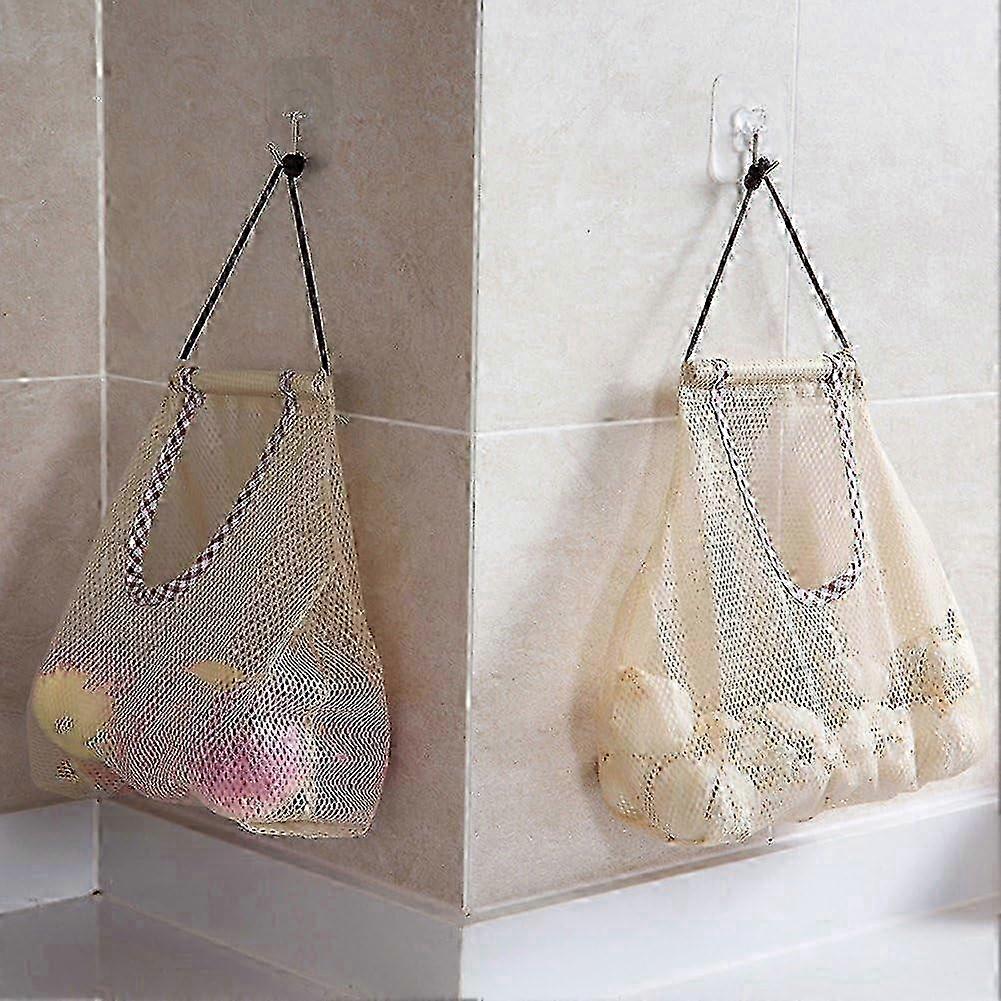 4Pcs Reusable Hanging Mesh Storage Bags, Durable And Washable, Multi-Purpose Use For Fruits, Vegetables Or As A Garbage Bag Organizer 2025