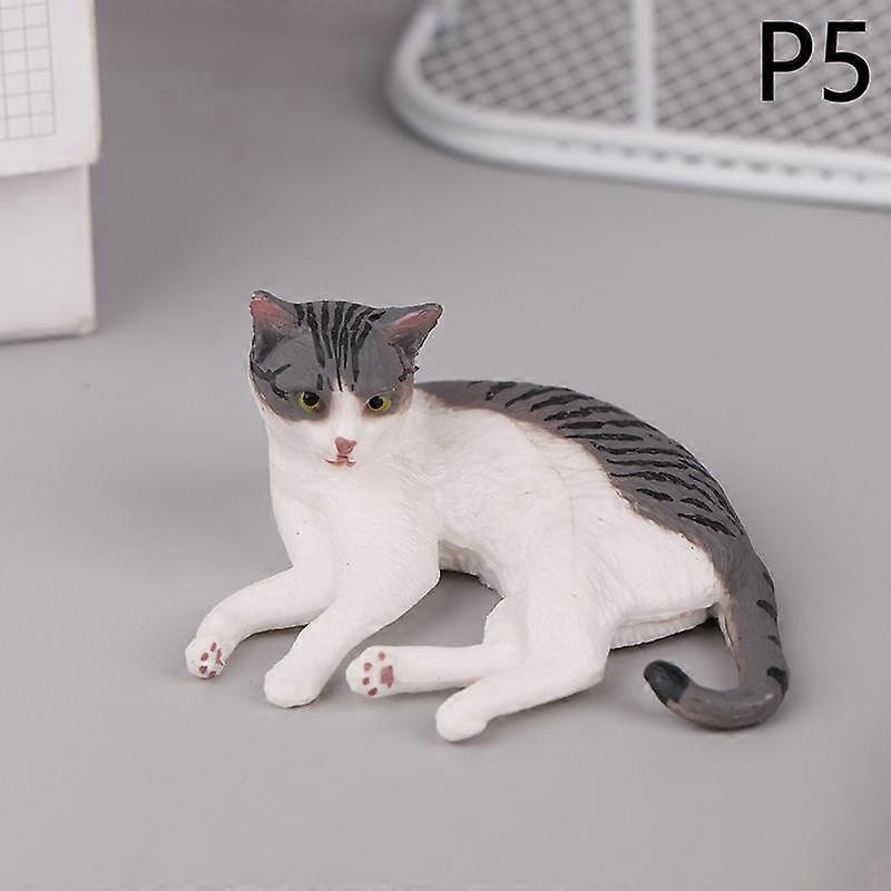 Solid Simulation Animal Model Lying Orange Cat Figurine Cute Desktop Decoration Mini Pet Cat Model Ornament