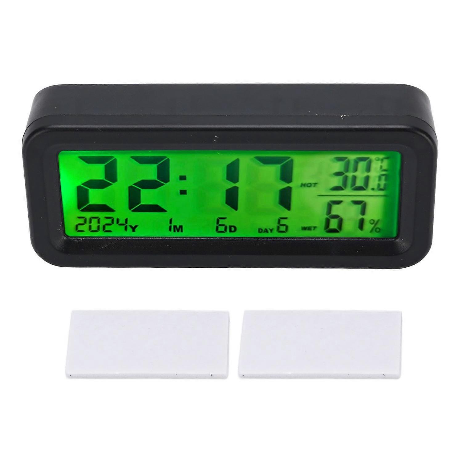 Solar Car Dashboard Clock Automatic Night Display Backlight Automotive Digital Clock Temperature and