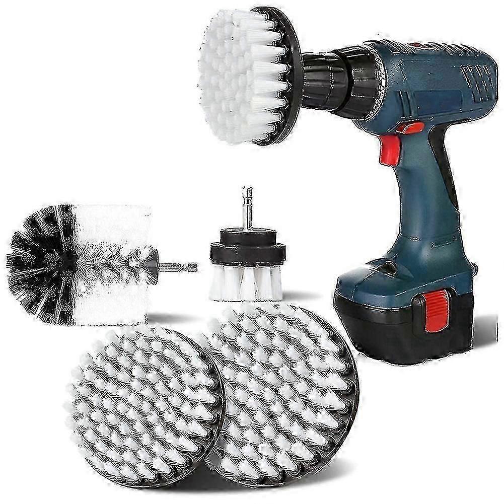 4PCS Drill Cleaning Brush Set for Electric Drill, Multi-Size (2"-5") Rotary Brush with Soft Bristles for Tools Maintenance