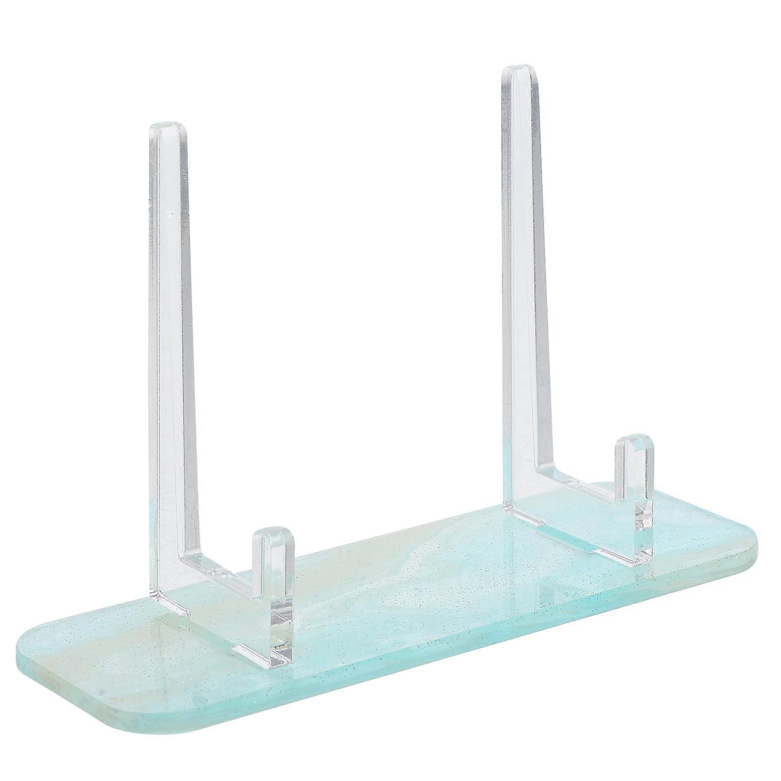 Acrylic Small Plate Holder for Display Light Green Tabletop Stand
