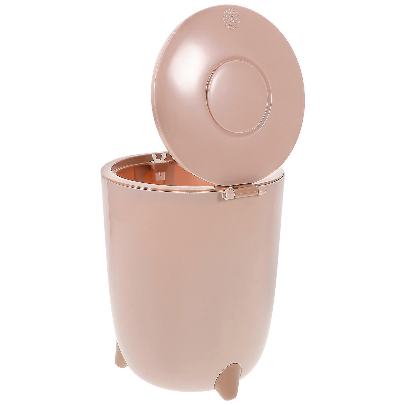 Can with Lid for Storage Use Compact Desktop Trash Bin for Home