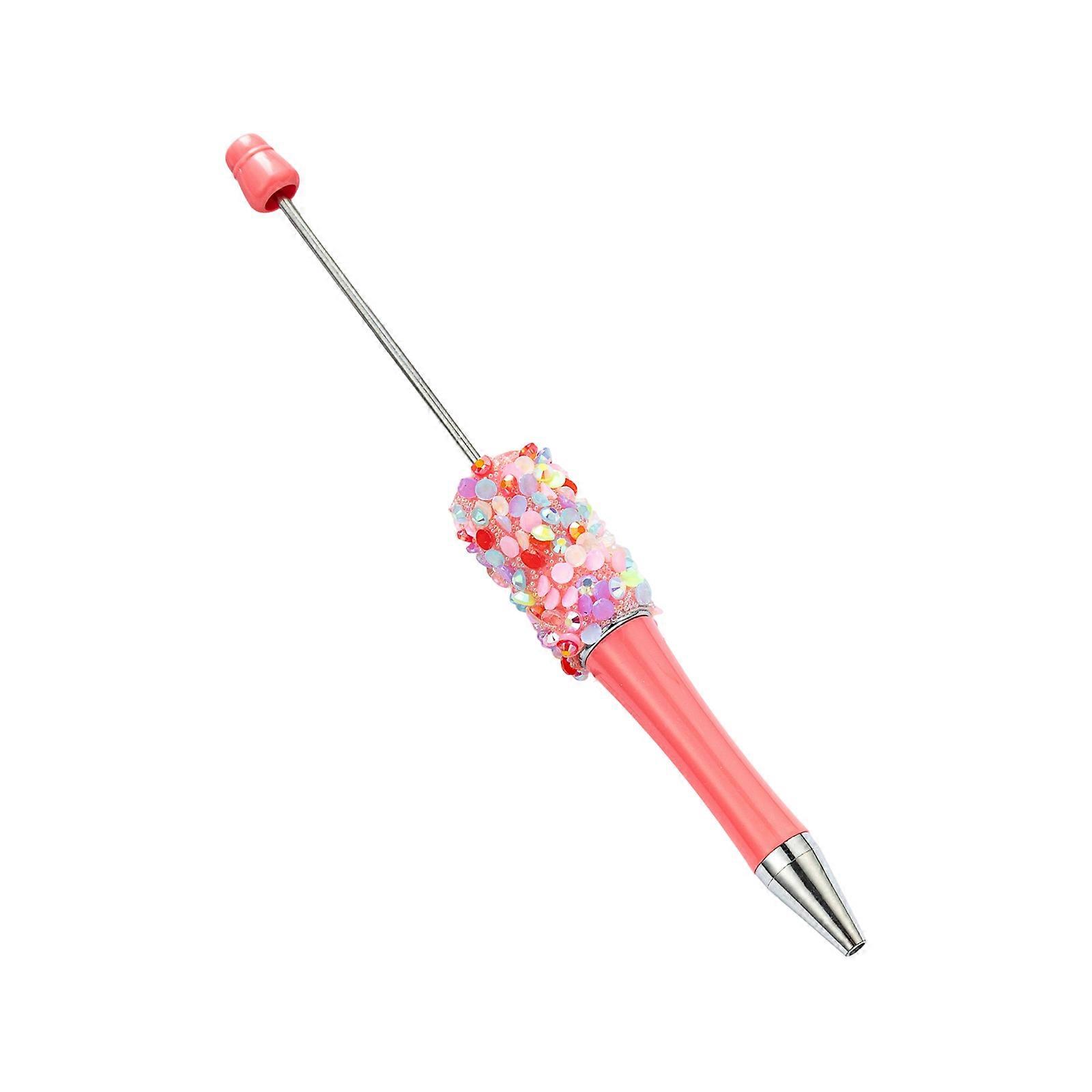 6PCS Sparkling Beadable Pen Beading Ballpoint Pen Back Inks For Daily Journaling Note Taking And Craft Multicolor