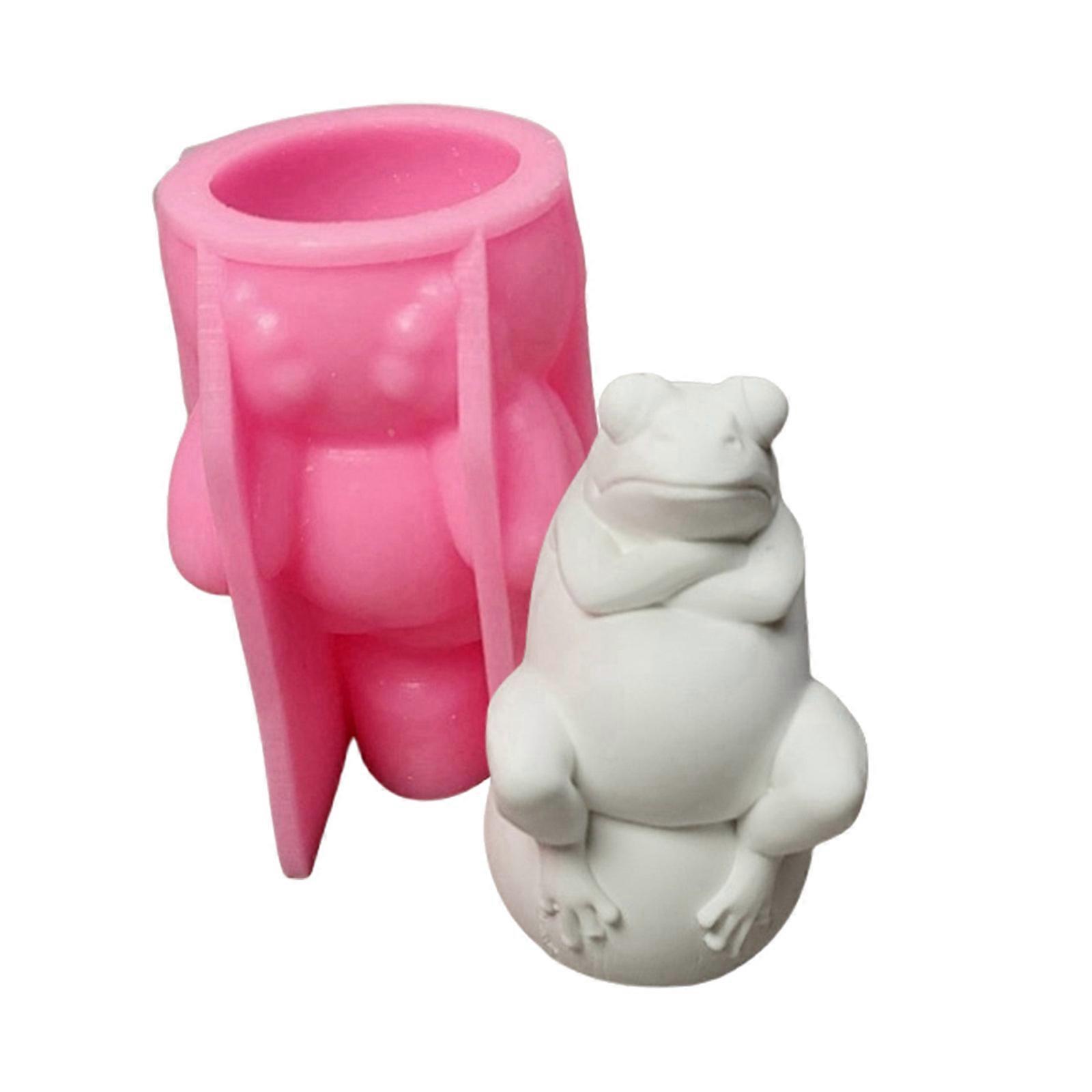 Silicone Molds 3D Frogs Candle Molds Epoxy Resin Molds Animal Statue Castings Molds Plasters Molds for Soap Making Multicolor