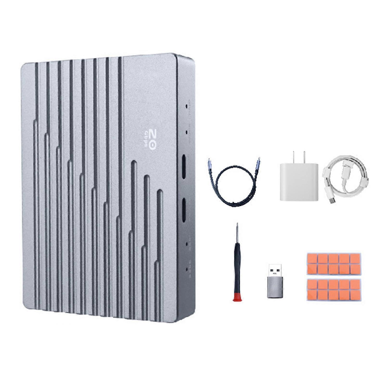 External Hard Disk Case Box M.2 2280 Nvme Hard Drive Case 20Gbps USB3.2 Gen 2 Box For Double Bay Nvme Enclosure Multicolor