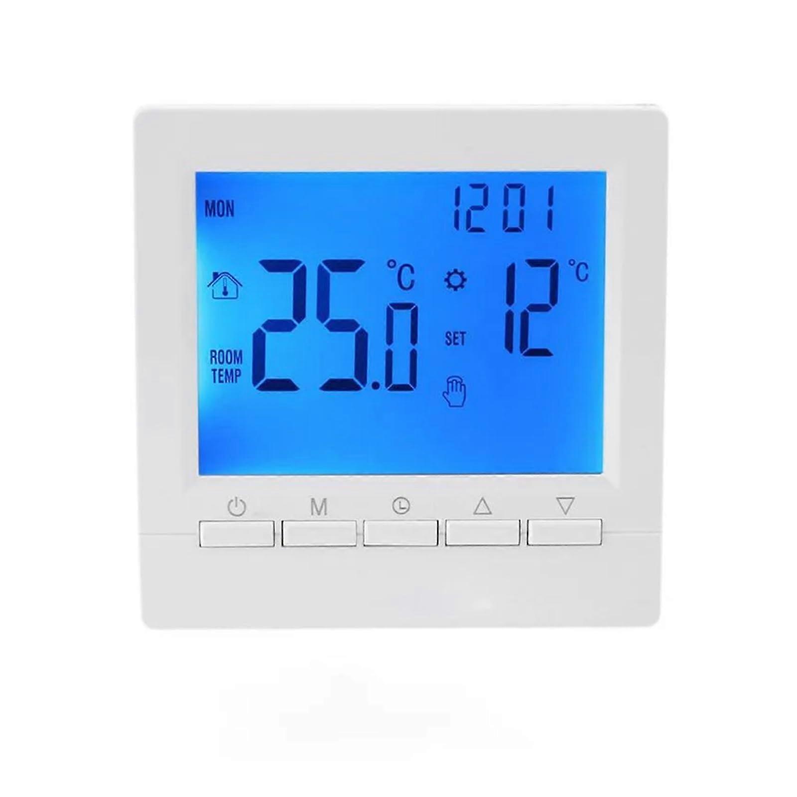 Smart Thermostat Digital Weekly Programmable Gas Boiler Controller for Room Heating Wall Mounted (T2)