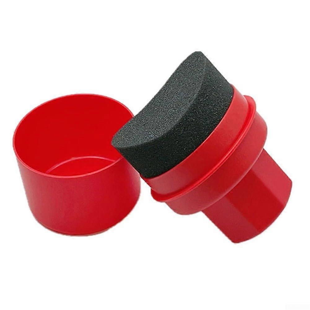 Car Wheel Polishing Sponge with Protective Cover and Soft Foam for Tire Waxing (Bend Red)
