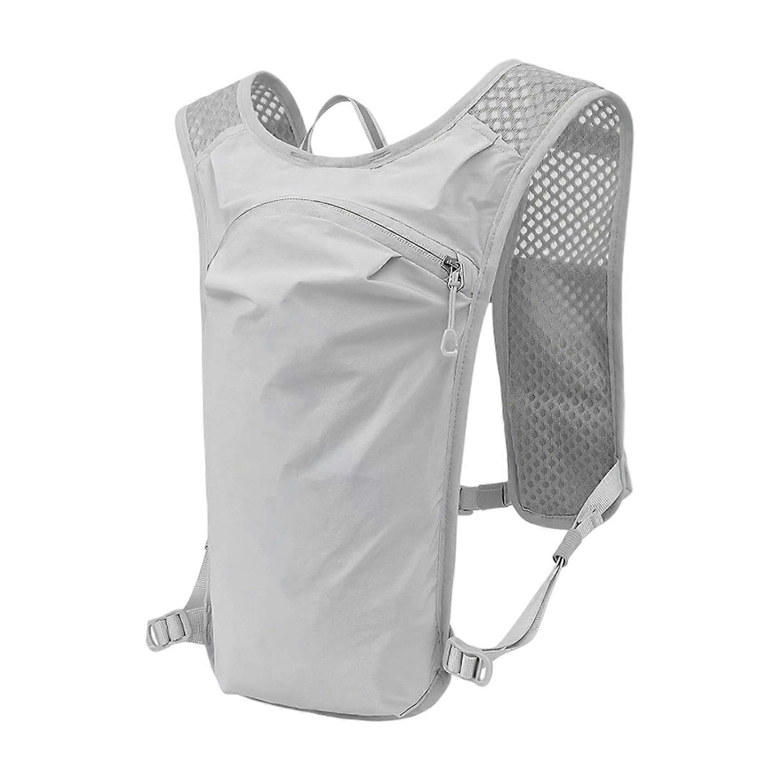 Lightweight Hydrating Vest For Running With Multiple Pockets Reflective Safety Feature Adjustable For Sports  Gray Color