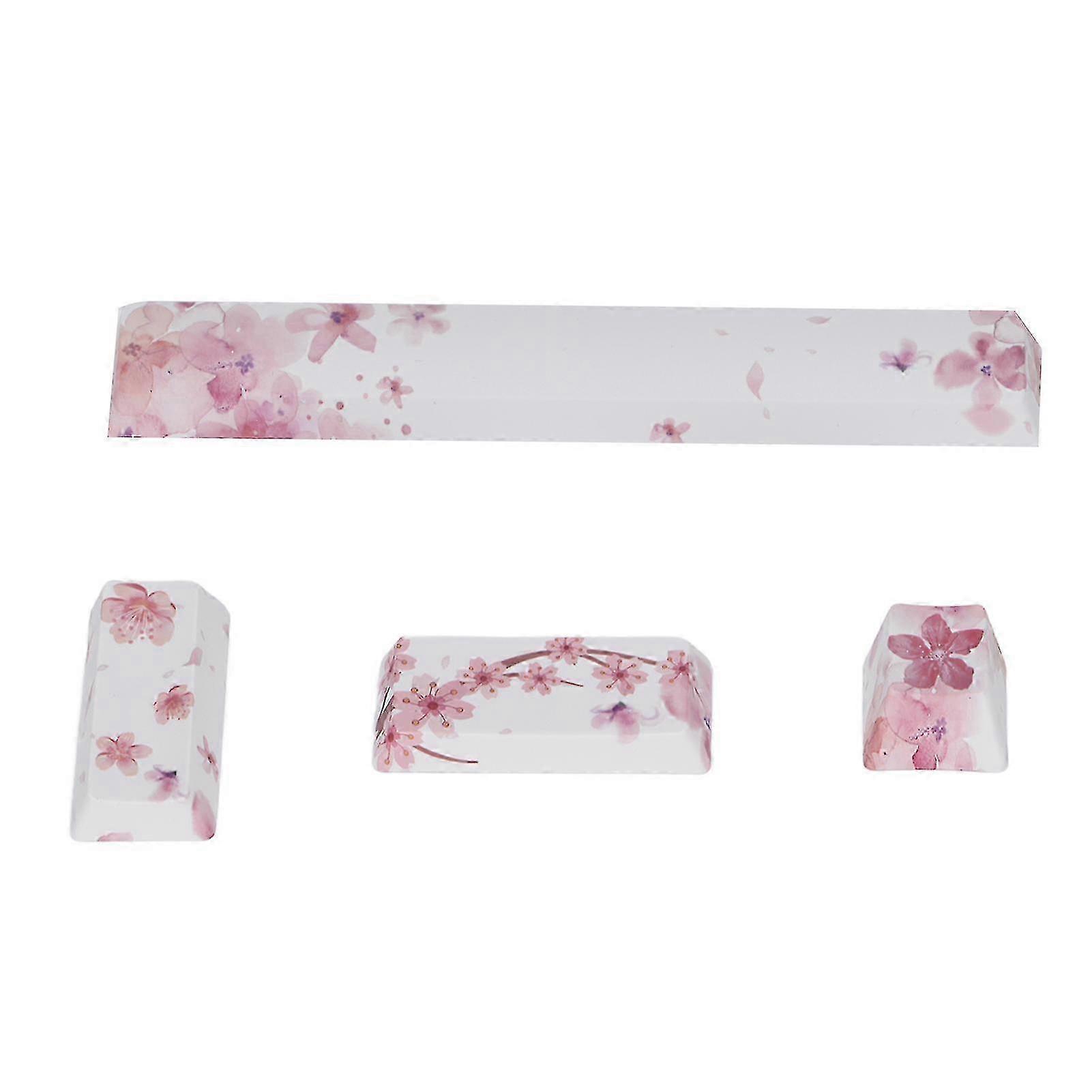 Keycap 4 Keys Space ESC Enter Numpad Enter Peach Blossoms Pattern DIY Keyboard Keycap