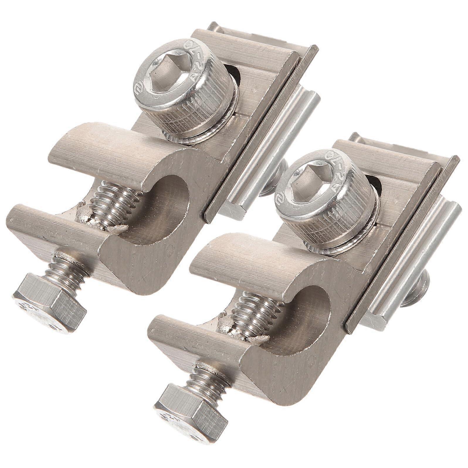 2 Pack Solar Panel Grounding Clips with Wire Management Clamp AntiThunder Lug for Secure Installation