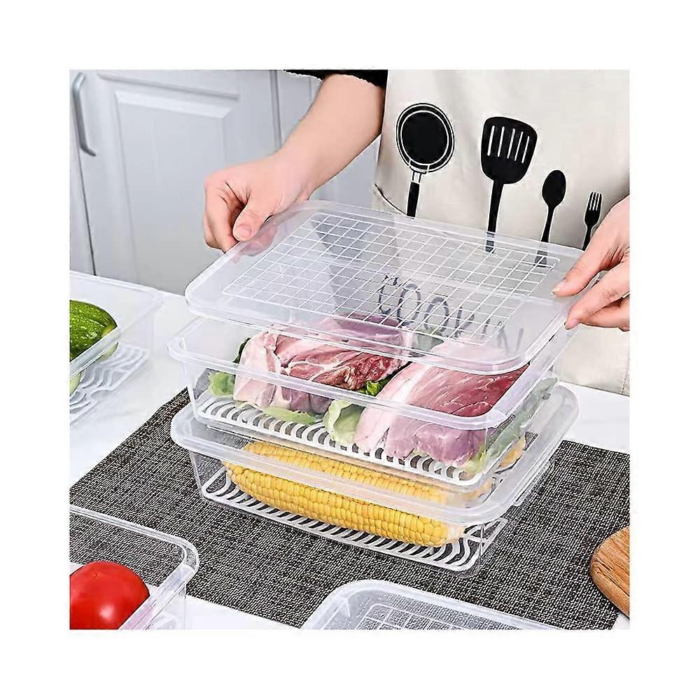Plastic Bacon Storage Container with Lid for Deli Meat, Cheese, Cold Cuts and Cookies in Fridge