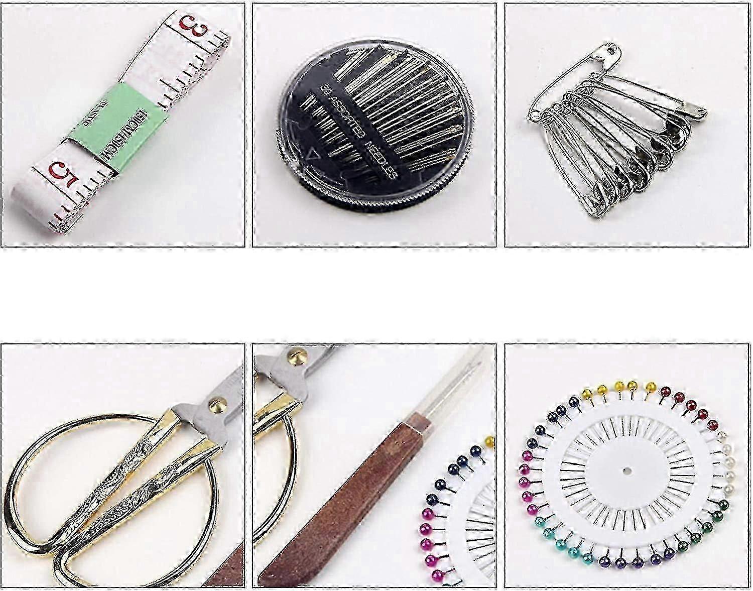 سلة الخياطة الخشبية / صندوق الخياطة مع ملحقات مجموعة الخياطة - صندوق للمنظم مع تخزين خشبي