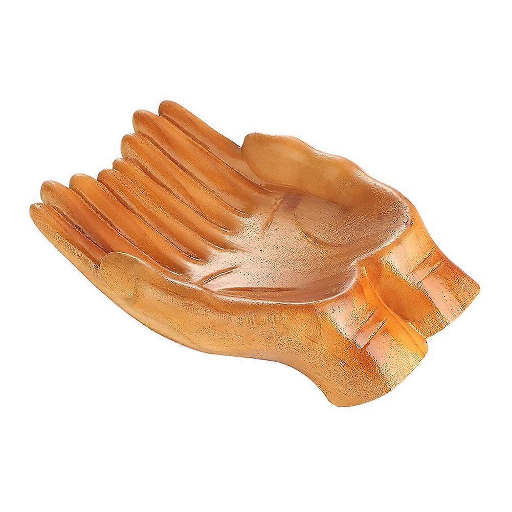 Display Stand, Carved Hands Offering Bowl for Crystal Stone Keepsakes Trinkets Display,Carved Hand Crystal Display Shelf