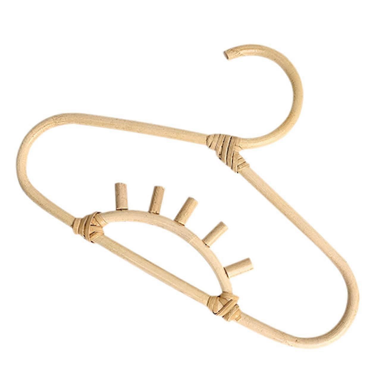 Rattan Clothes Hangers Smooth Natural Coat Organizer for Nursery Closet and Store Display