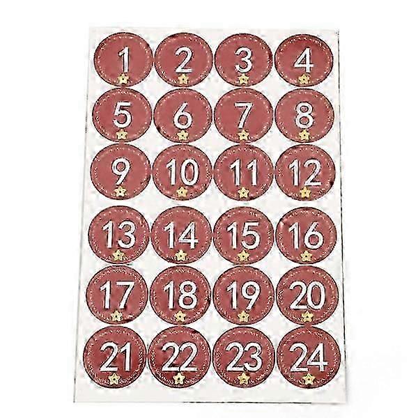 Christmas Stickers numbered 1-24 - DIY Advent Calendar for kids. - DX