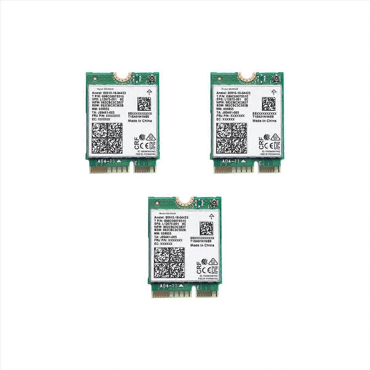 3X for 9461NGW WiFi Card AC 9461 2.4G/5G Dual Band 802.11AC M2 Key E CNVI Bluetooth 5.0 Wireless Ada