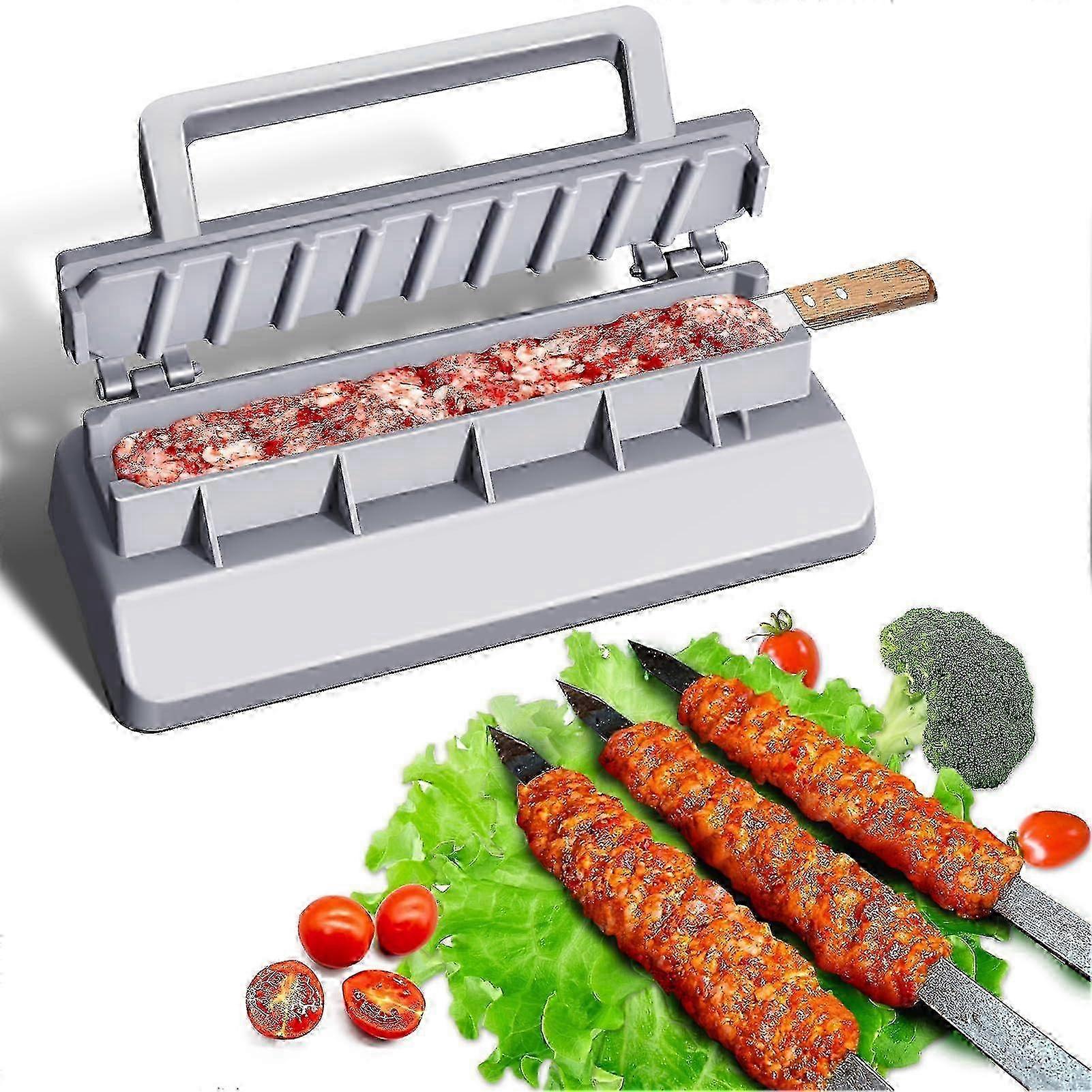 Kebab Maker Press: Kabob Maker Barbecue, Kabob Skewers Machine Maker Mold, Portable Easy to Use & CLean Grilling Essentials