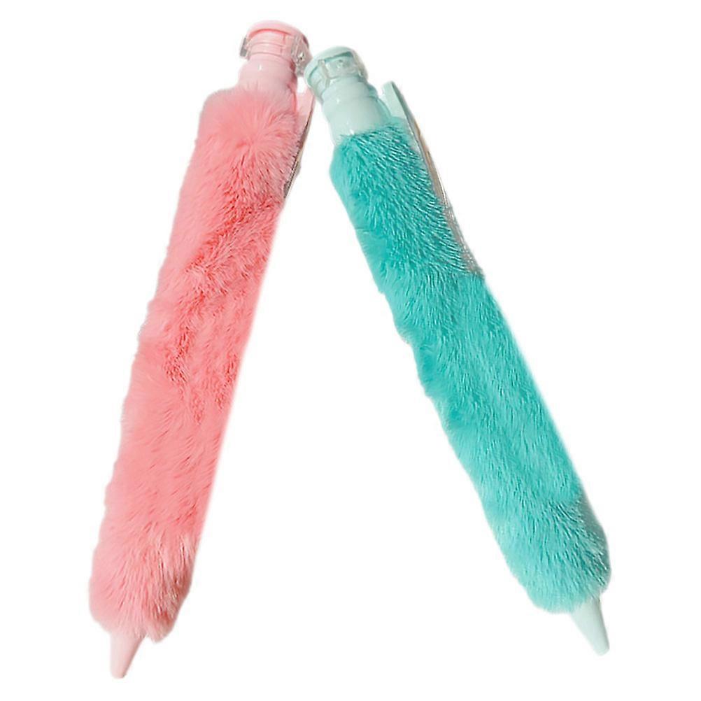 Plush Character Pens Unique Ballpoint Pen for Writing 2Pcs Soft Material