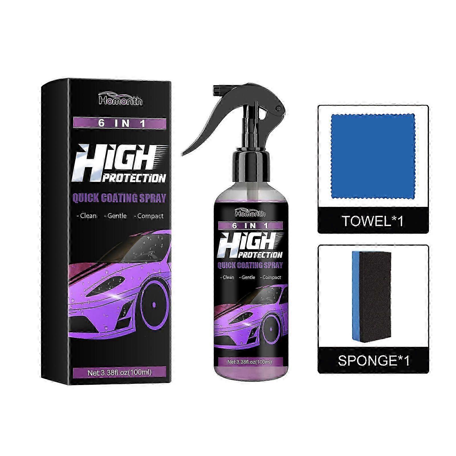 Automobile Protection Spray 6 In 1, Car Paint Plating Crystal Seal Glaze Dust Resistant AntiDirt Polishing Retrofitting Coating Agent