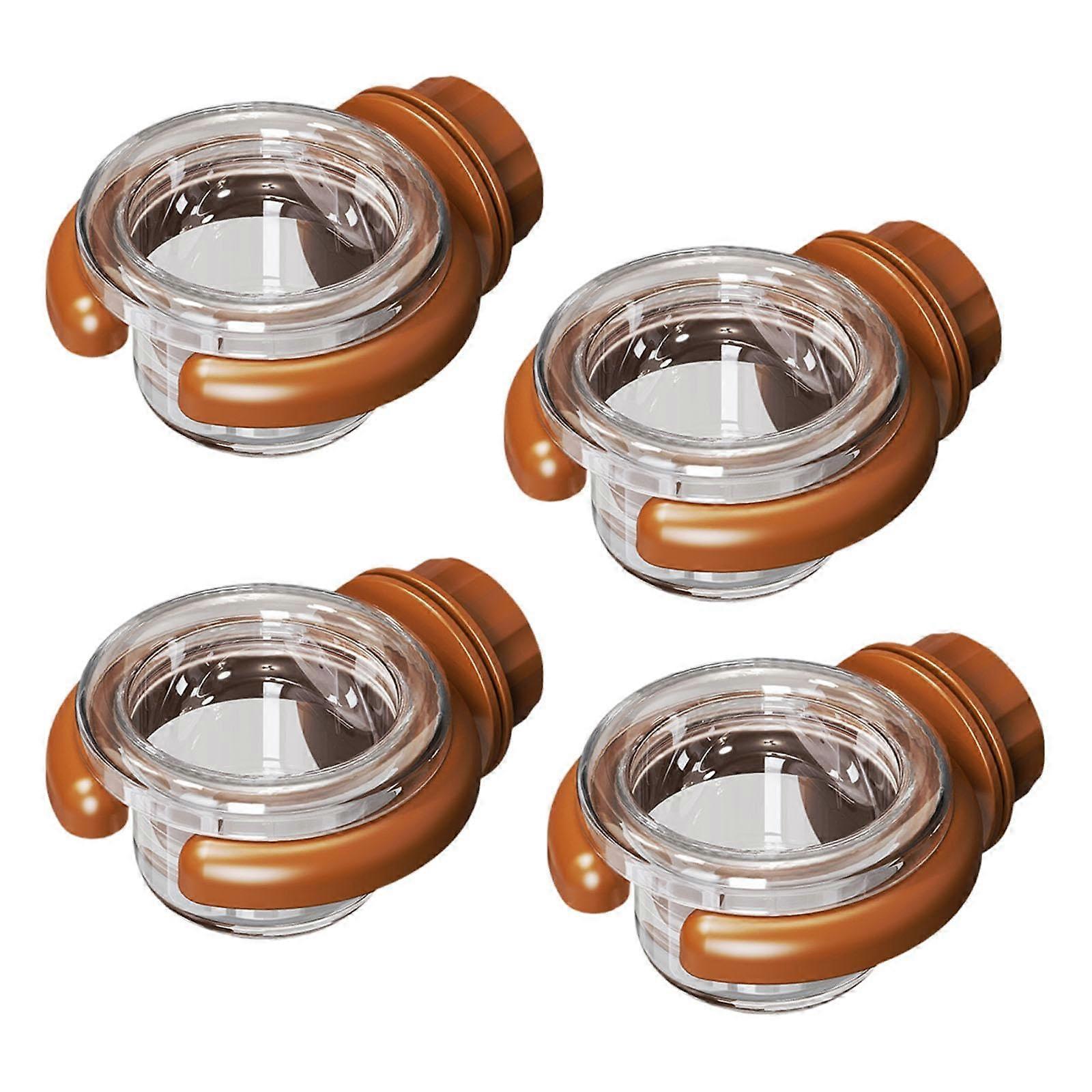 Bird Water Feeder with Clear Level Indicator, Easy Refill and Clean, Durable Hanging Cage Bowl, Brown