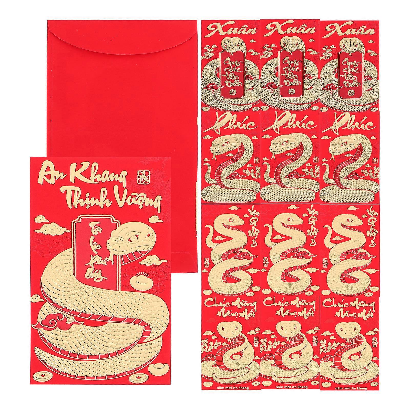 2025 Snake Year Opening Luck Envelopes Paper Red Envelopes 36Pcs Pack