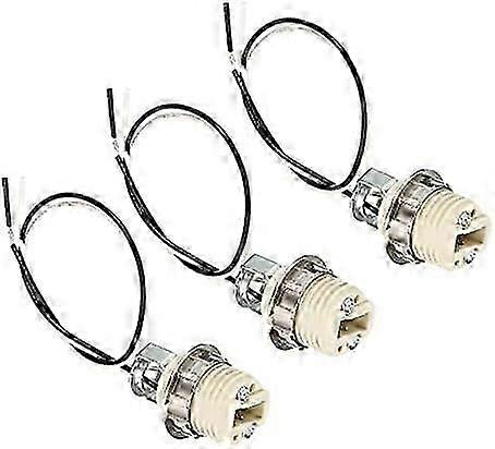 G9 Light Base Socket Kit, 3 Pack 10 Inch Long Wire Lead Ceramic Lamp Holder Base with Socket Ring Removal Tool, White Edition 1129