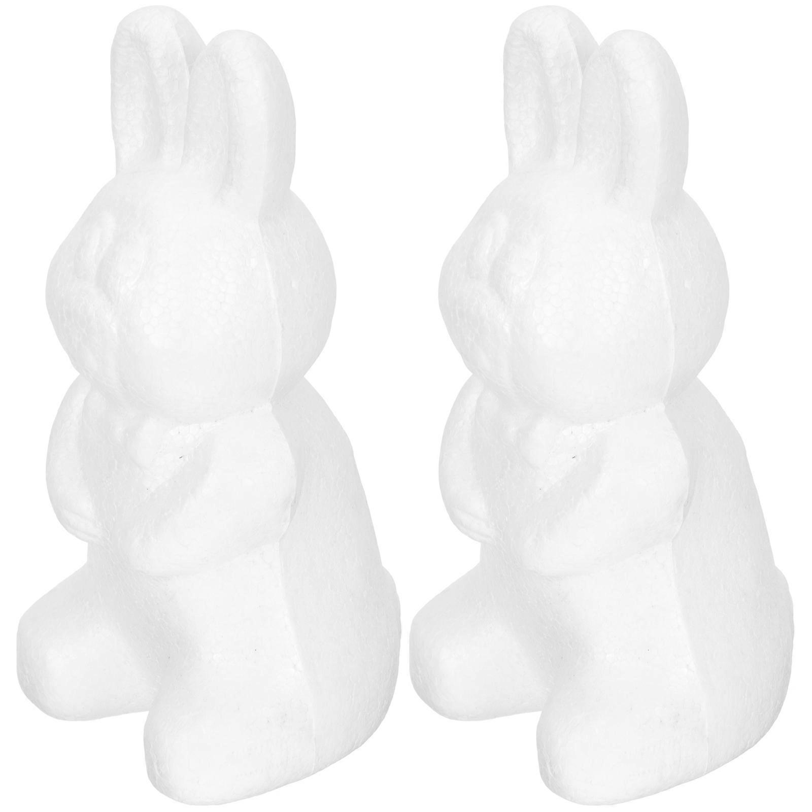White Bunny Foam Models for DIY Craft 6Pcs Rabbit Shaped Decor