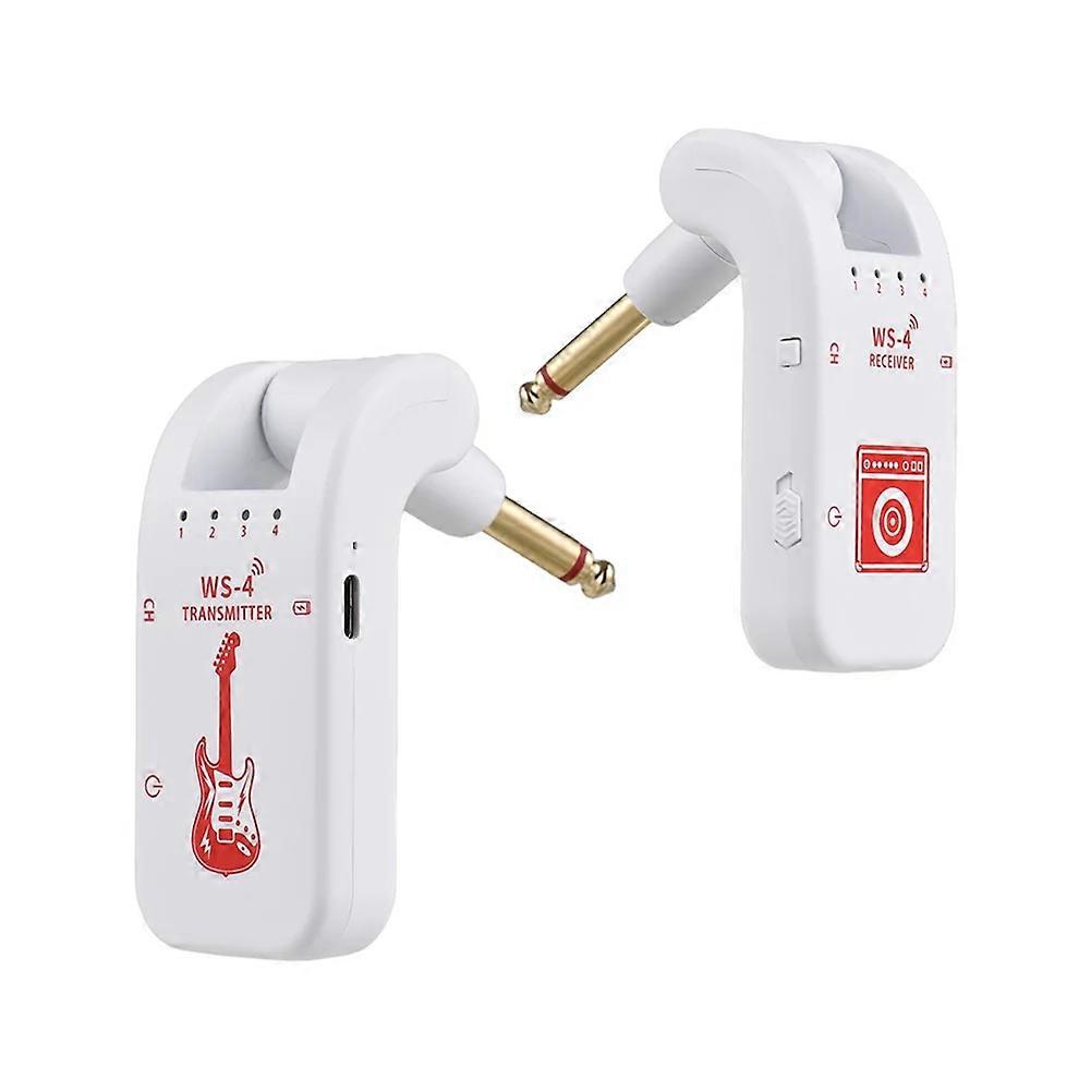 2.4G Wireless Guitar System Rechargeable Guitar Transmitter Receiver 48K/16bit Real-Time Transmission Rotatable Plug,A