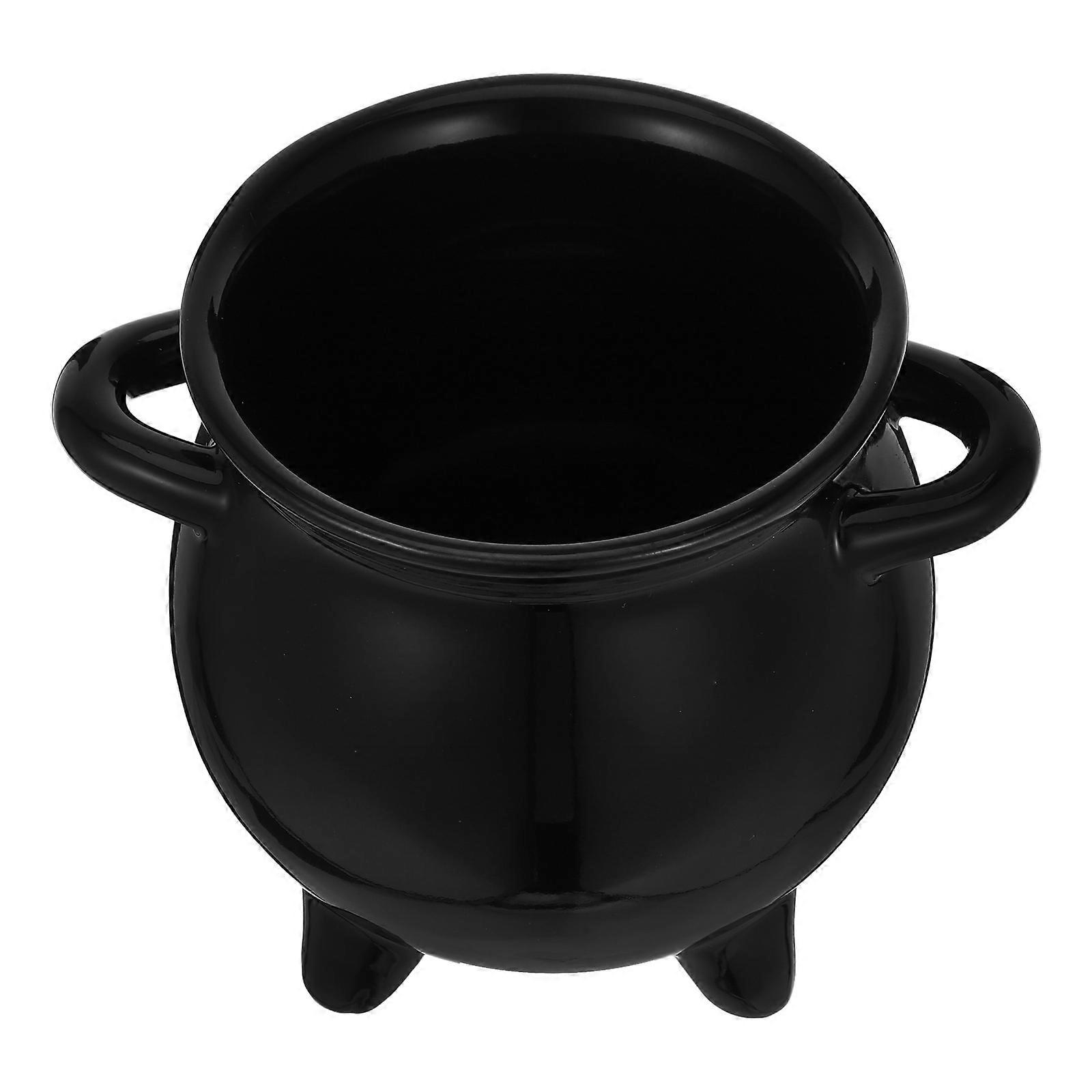 Witches Cauldron Mini Ceramic Candy Jar for Storage Halloween Decor