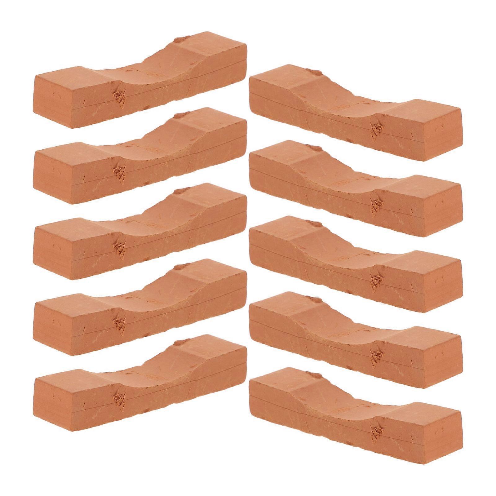 Dark Red Miniature Brick Models for DIY Mini Bricks 10Pcs Pottery Clay