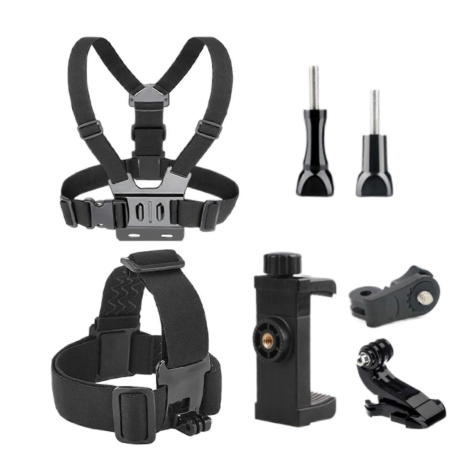 Action Camera Chest Mount with Adjustable Strap for GoPro and Smartphones, Hands for Running Cycling Hiking