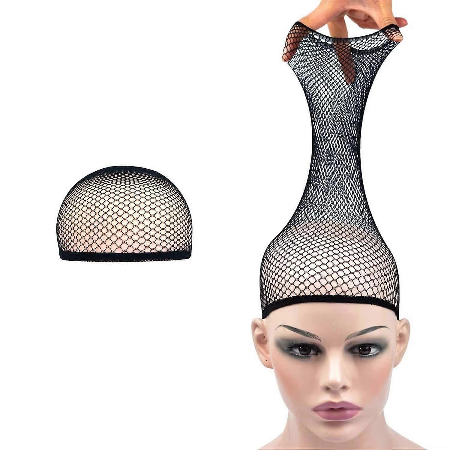 Mesh Wig Cap Stretchable Elastic Black Hair Net Stretch Open Ended Fishnet Wig Net Breathable Mesh Cap for Wig Accessories