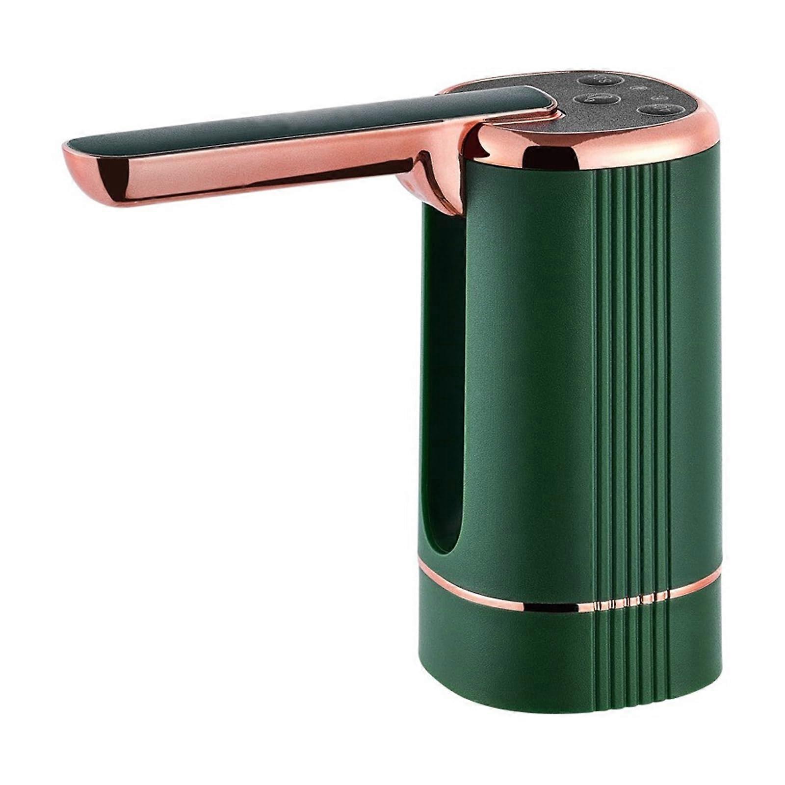 Electric Water Bottle Pump with Automatic Touch Control, Foldable USB Rechargeable for 5 Gallon Green