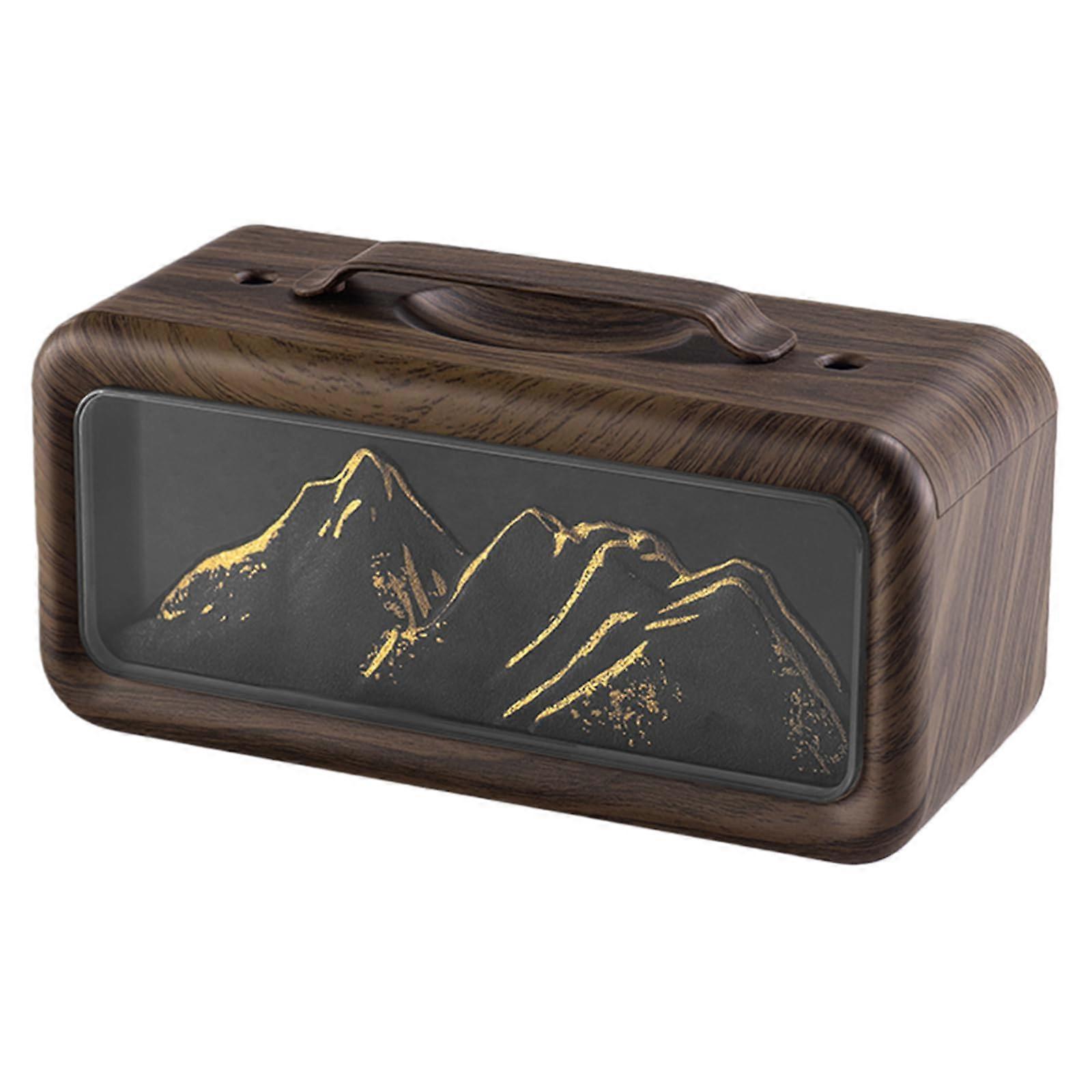 600ml Essential Oil Diffuser and Humidifier with Dual Spray Modes, 3 Color Lights, Quiet USB for Bedroom Office Dark Wood