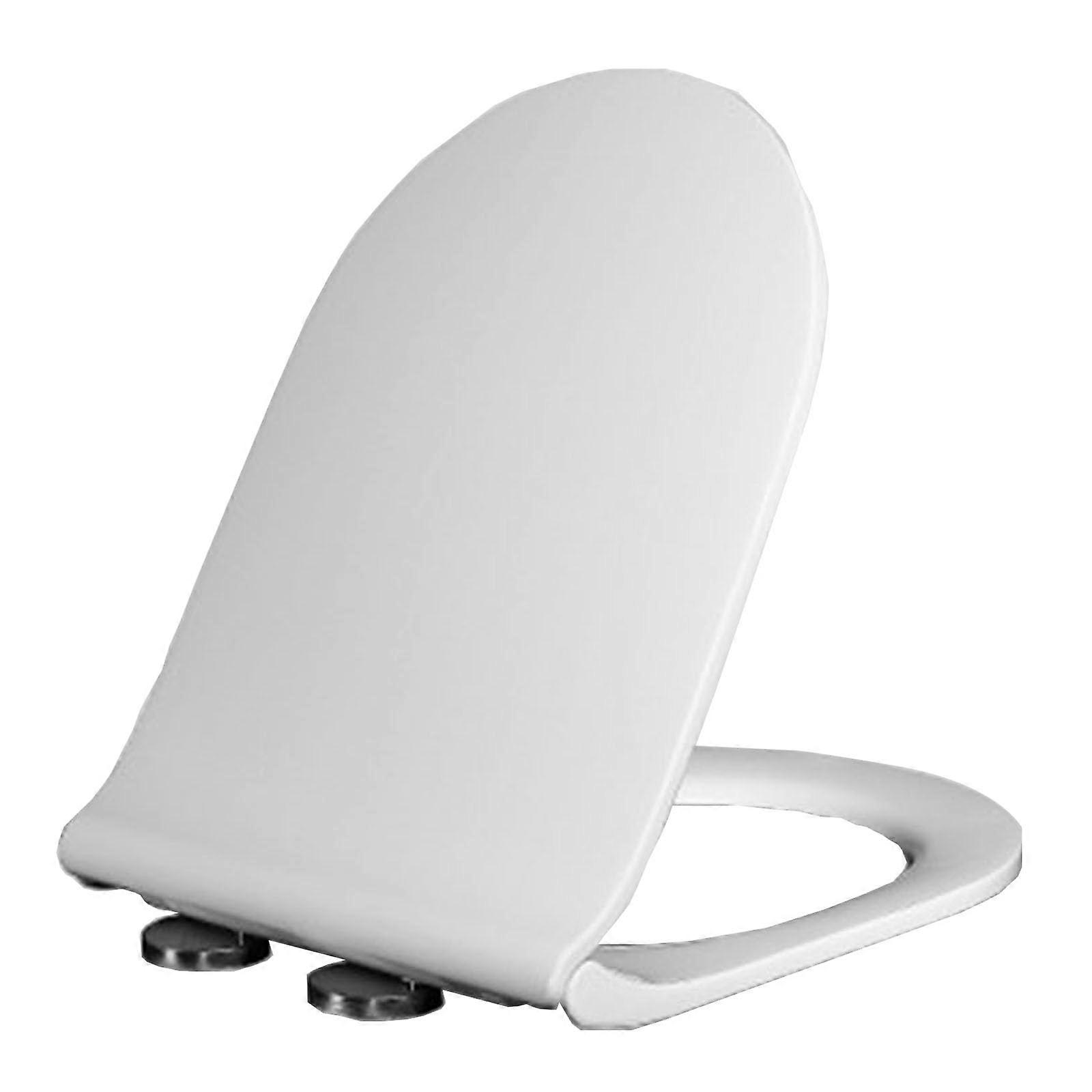 Soft Close Toilet Seat White with Adjustable Hinges Quick Release Easy Cleaning Universal Fit