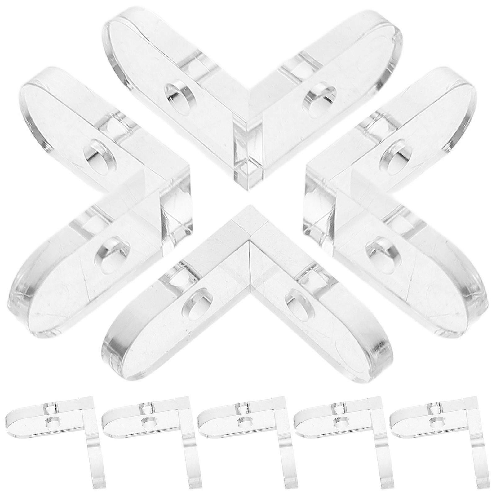 15pcs Clear Acrylic Corner Brackets For Boxes Heavy Duty Fixing Clips Detachable Fasteners Practical Transparent Angle Connectors