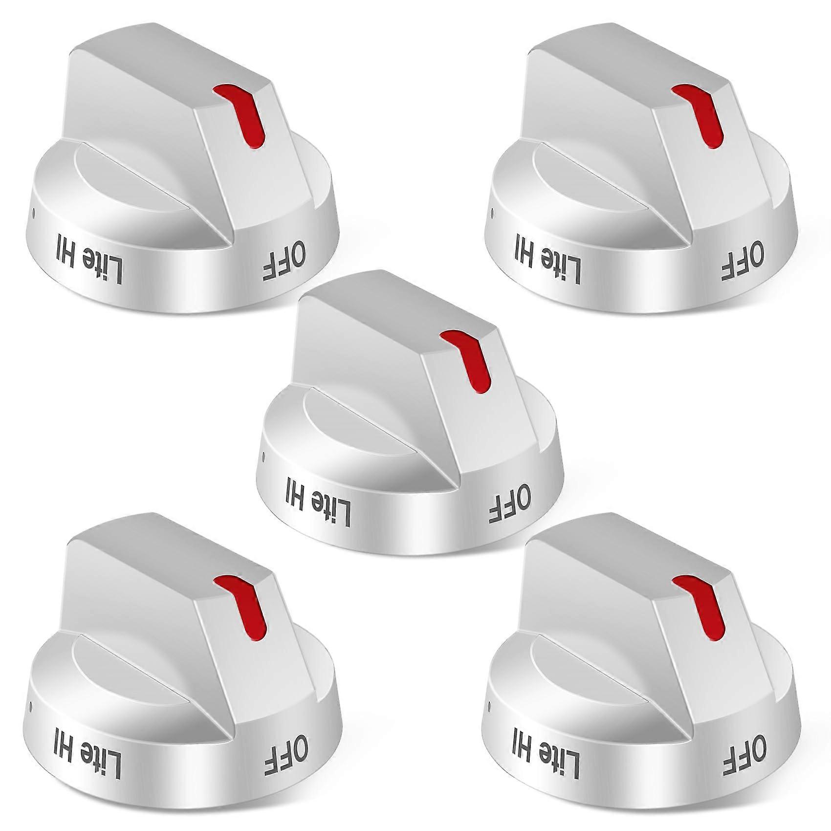 Stove Knobs DG9404167 Set for Samsung NX60A6511SS, Precise Fit, Heat Resistant, Durable Silver