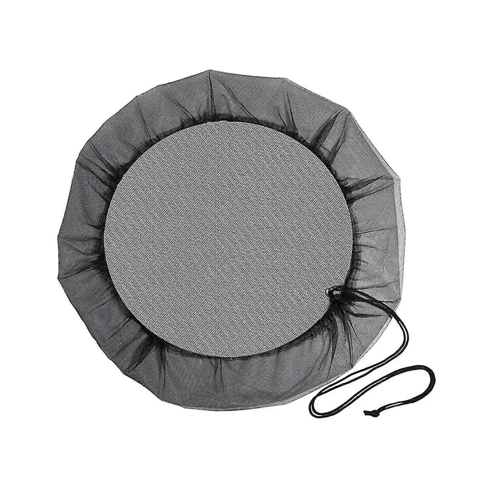 Rain Barrel Cover with Adjustable Drawstring Fit, Outdoor Rainwater Collection Net, Grey S