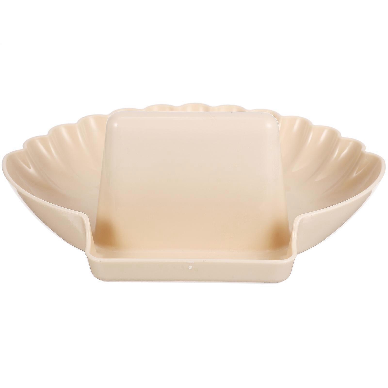 Multi-Function Pot Lid Holder For Cooking Utensils With Wave Tooth Design In Khaki 1Pack