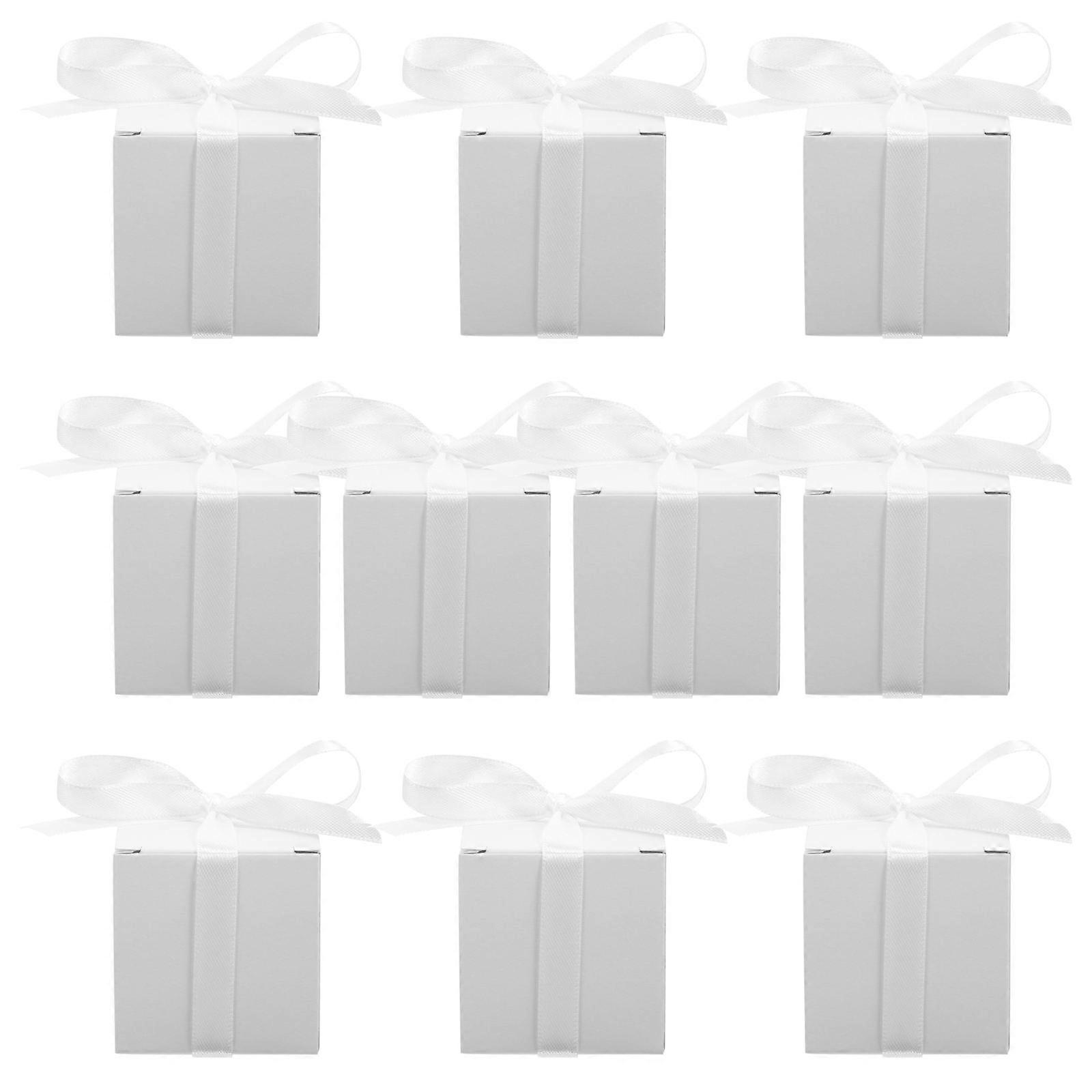 Wedding Candy Box Paper Square Storage Boxes for Storage 50Pcs White