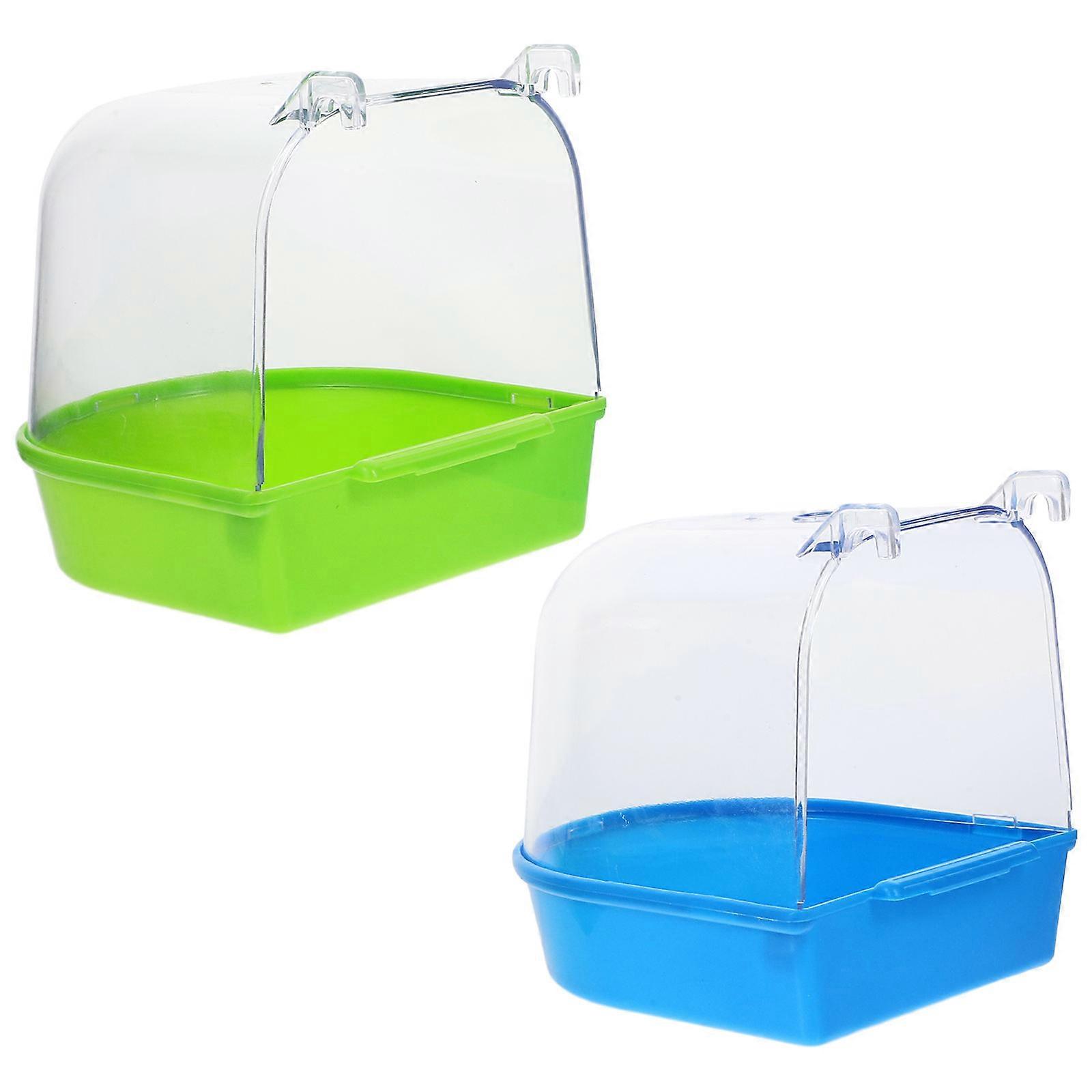 Parrot Bathing Tubs Bird Bathing Tubs for Cleaning 2Pcs Durable Transparent