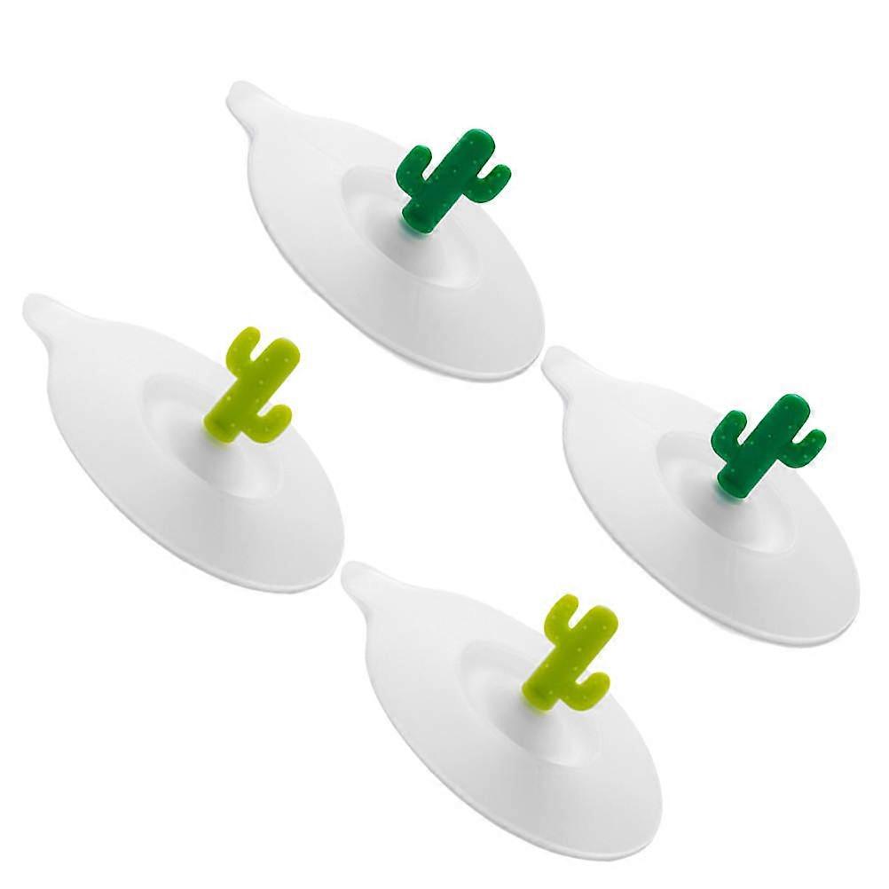 Leak-Proof Silicone Cover for 4Pcs Round Dustproof Cup Lids