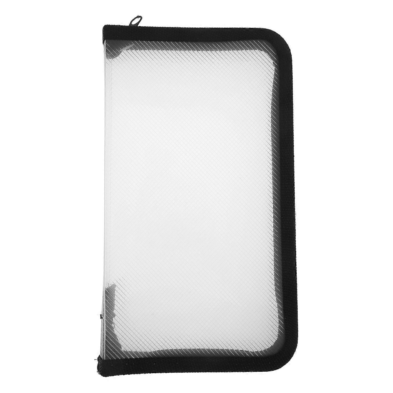 Clear Pencil Case with Zipper for Storage Use 2Pcs Black Plastic Pouch