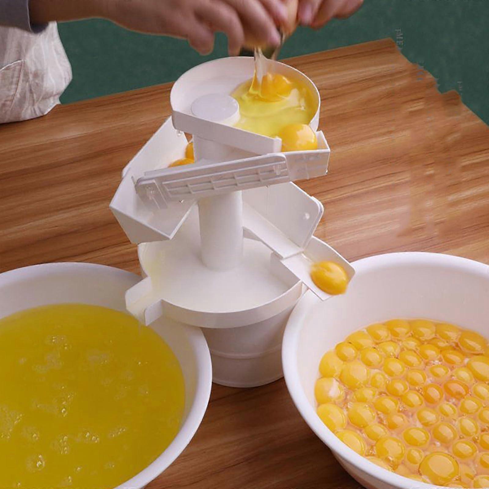 Egg Separator with Adjustable Hole Design and Removable Tray for Quick Egg White Separation